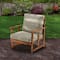 Beige Eucalyptus Grandis Wood Cushioned Club Chair